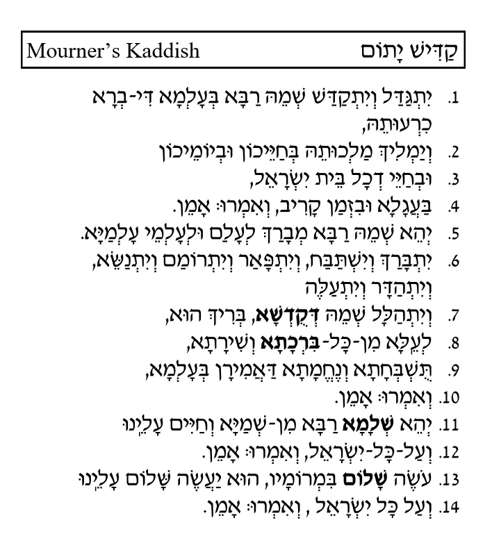 Mourner's Kaddish