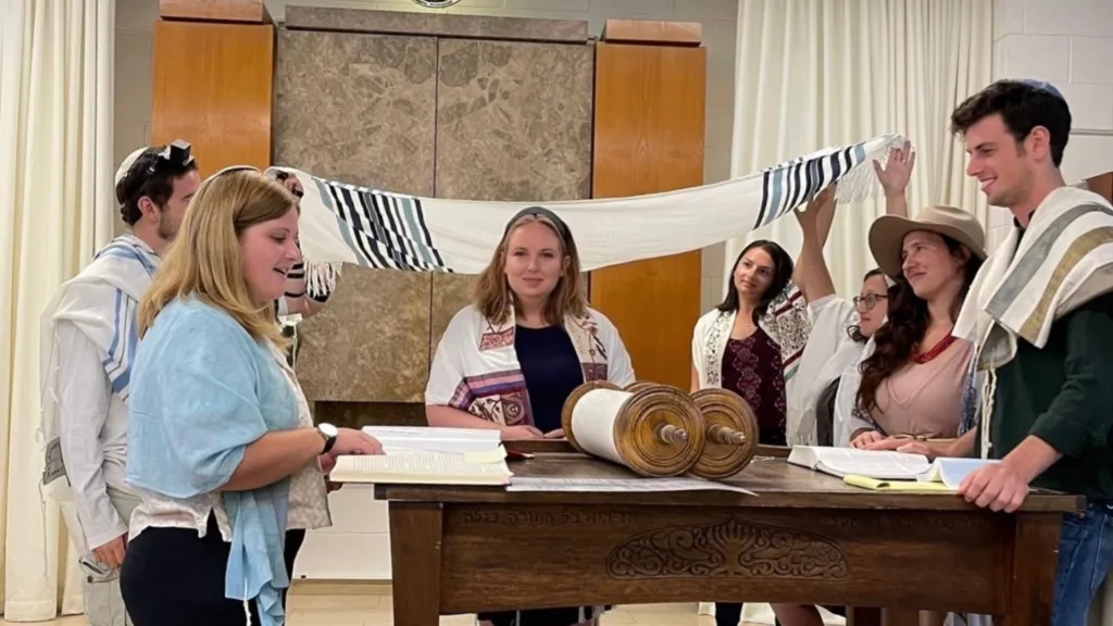 Addie Nix reading Torah