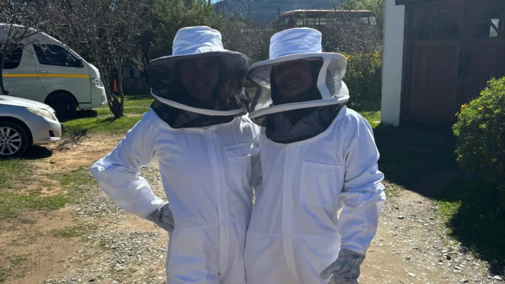 Rabbi Sam Trief in South Africa beekeeping
